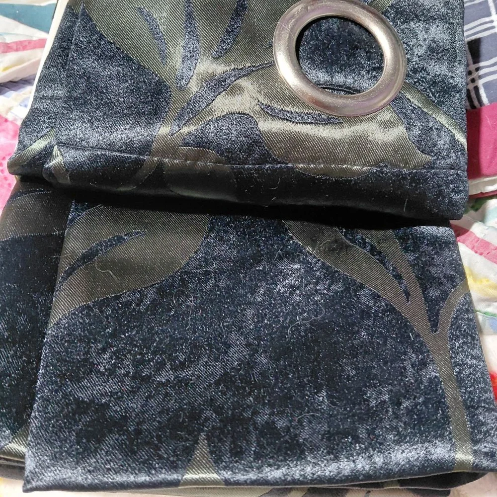 Interiors by Design Dark Blue Olive Green Blackout Window Panel One Size